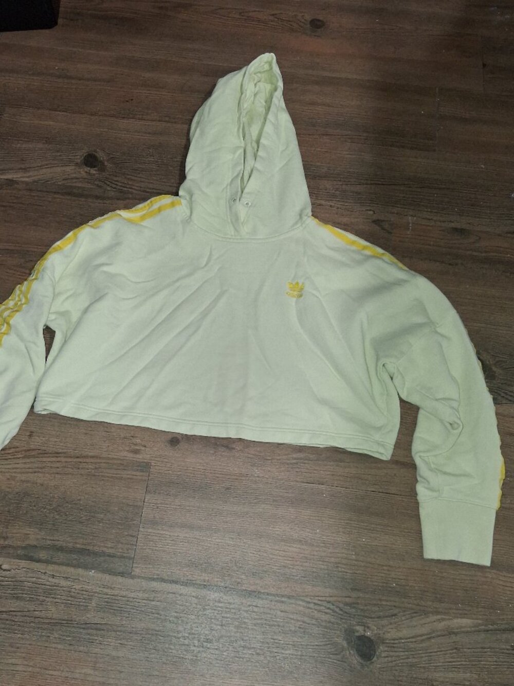 Yellow Adidas cropped hoodie